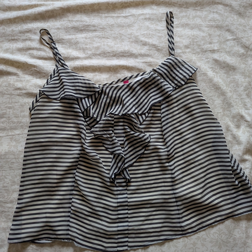 Pure Energy | Striped Black and White Camisole| Size 4X